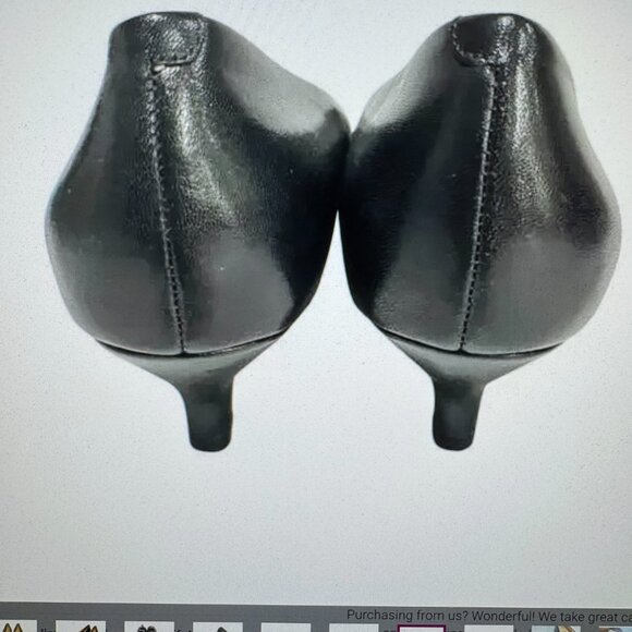 Trotters Black Leather kitten heels, 8.5W - Picture 4 of 6